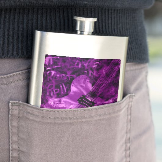 I Love Rock 'N Roll Electric Guitar Personalized フラスク (インサイチュ)