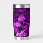 I Love Rock 'N Roll Electric Guitar Personalized 保温保冷タンブラー (背面)