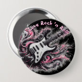 I Love Rock N Roll Electric Guitar Personalized 缶バッジ (正面&裏面)