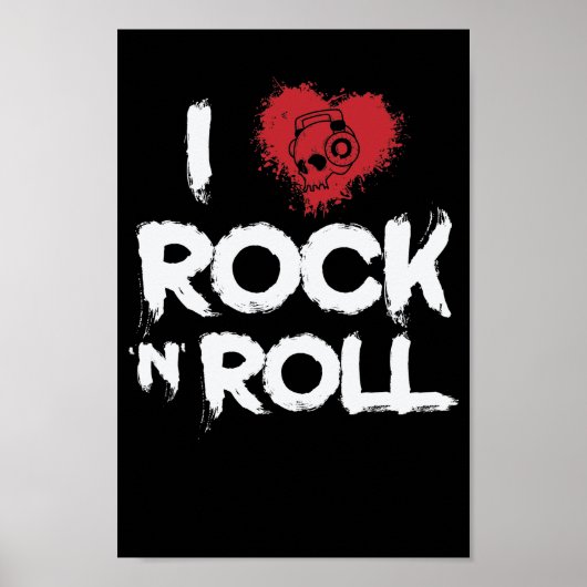 I Love Rock n Roll Musikstil Genre Gitarre ポスター (正面)