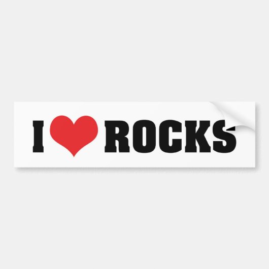 I Love Rocks – ロック地質学者の恋人 バンパーステッカー (正面)