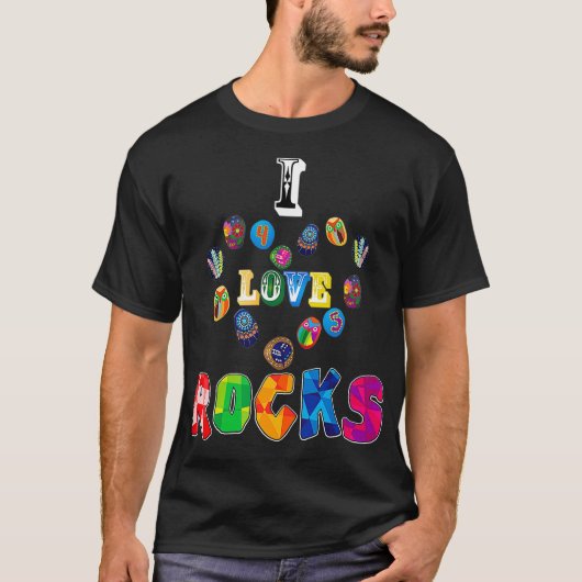 I Love Rocks  Painting Stone Hiding Hobby Gift Ide Tシャツ (正面)
