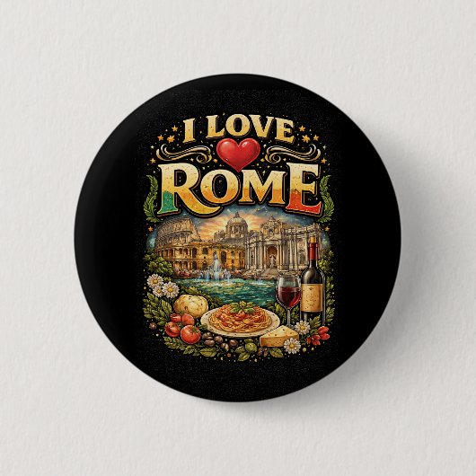 I Love Rome 缶バッジ (正面)