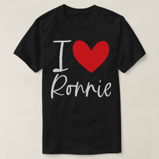 I Love Ronnie Name パーソナライズされた Boy Man BFF Friend Tシャツ (デザイン正面)