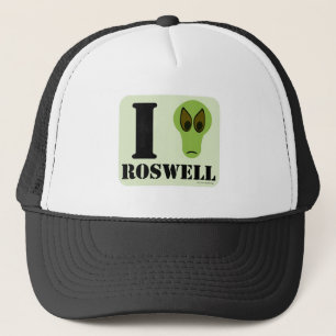 I Love RoswellおもしろいエイリアンUFOロゴアート キャップ