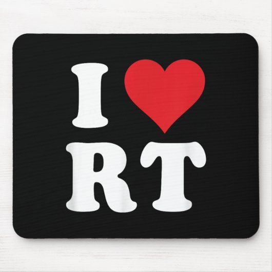 I Love RtイニシャルIハートR.t.名R マウスパッド (正面)