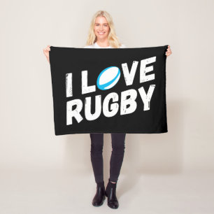 I LOVE RUGBY フリースブランケット