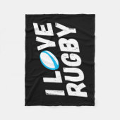 I LOVE RUGBY フリースブランケット (正面)