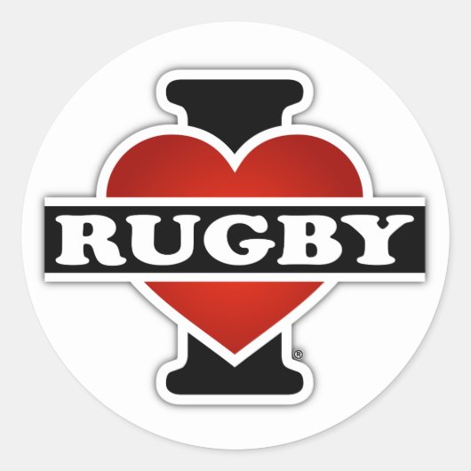 I Love Rugby ラウンドシール (正面)