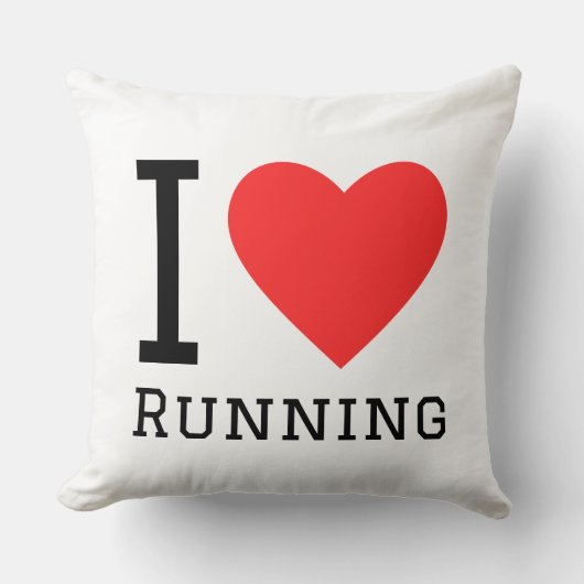 I love running square sticker クッション (正面)