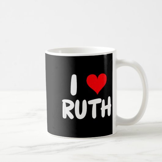 I Love Ruth - Heart - Name コーヒーマグカップ (右)