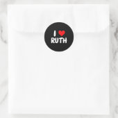 I Love Ruth - Heart - Name  ラウンドシール (バッグ)