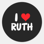 I Love Ruth - Heart - Name ラウンドシール (正面)