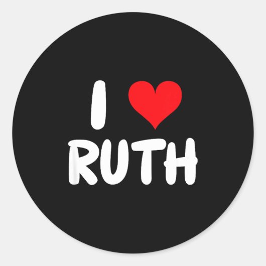 I Love Ruth - Heart - Name  ラウンドシール (正面)