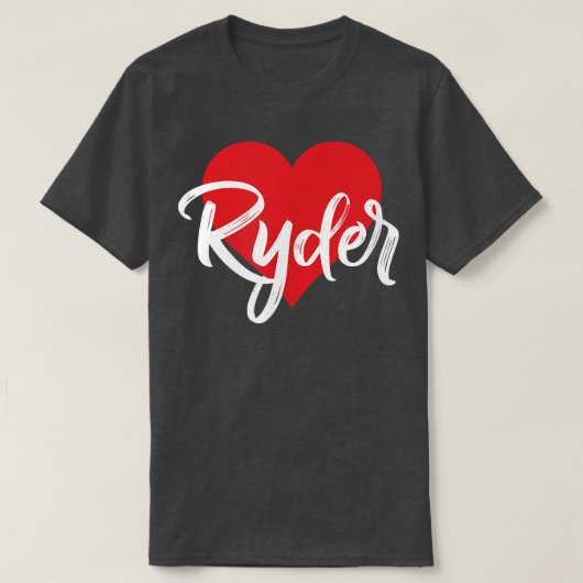 I Love Ryder First Name Tshirt I Heart Named  Tシャツ (デザイン正面)