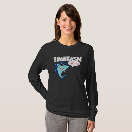I love Salad Funny Sharkasm Tシャツ (正面フル)