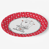 I Love Samoyeds – 犬かわいいハートサムミーおもしろい ペーパープレート (アングル)