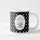 I Love Samoyeds – 犬かわいいハートSammie ジャンボコーヒーマグカップ (右)