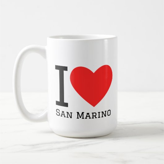 I love San Marino square sticker コーヒーマグカップ (左)