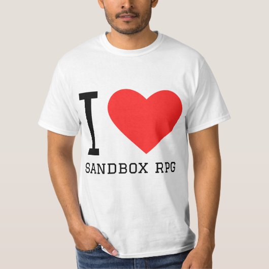 I love sandbox rpg Square Stickers Tシャツ (正面)
