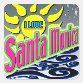 「I LOVE Santa Monica: Night Sunshine」ステッカー！ スクエアシール