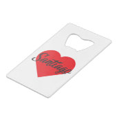 I Love Santiago – チリ クレジットカード栓抜き (正面アングル)