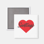 I Love Santiago – チリ マグネット (正面/裏面)