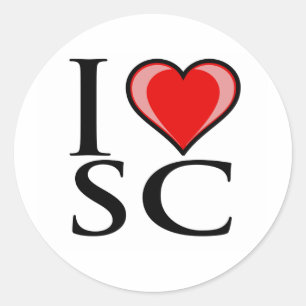 I Love SC – サウスカロライナ ラウンドシール