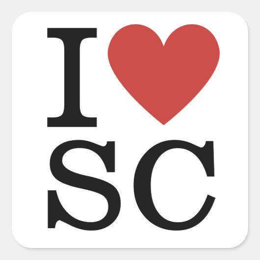 I Love ❤️ SC – サプライチェーンのステッカー スクエアシール (正面)