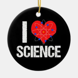 I Love Science カッコいい Atom Model Scientist セラミックオーナメント