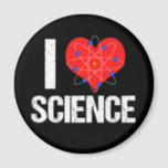 I Love Science クール Scientist Atom Model マグネット<br><div class="desc">Iクール Love Scienceのパターンと原子モデル素晴らしとの赤いハートを備えた科学先生のマグ包まれたネット。</div>