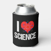 I Love Science クール Scientist Atom Model Black 缶クーラー (缶正面)