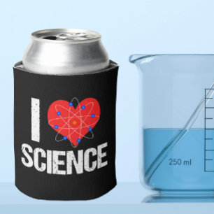 I Love Science クール Scientist Atom Model Black 缶クーラー