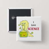 I Love Science Chemistry Flask 缶バッジ (正面&裏面)