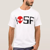 I Love Science Fiction (retro 1) Tシャツ (正面)