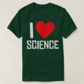 I Love Science - Heart - Nerd  Tシャツ (デザイン正面)