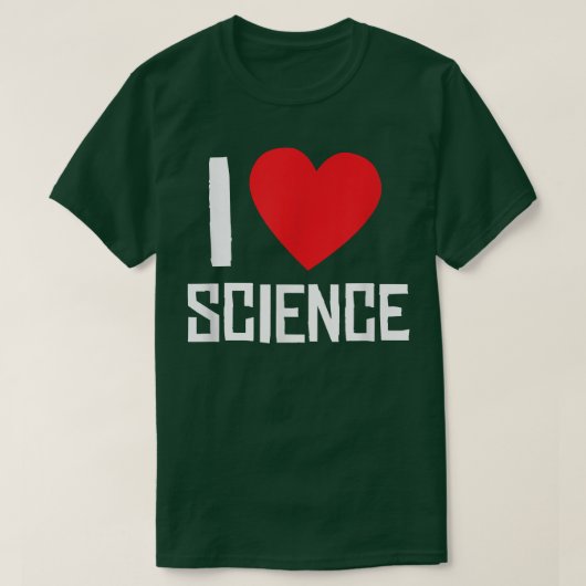 I Love Science - Heart - Nerd Tシャツ (デザイン正面)