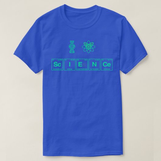 I LOVE SCIENCE written in Periodic Table Elements  Tシャツ (デザイン正面)