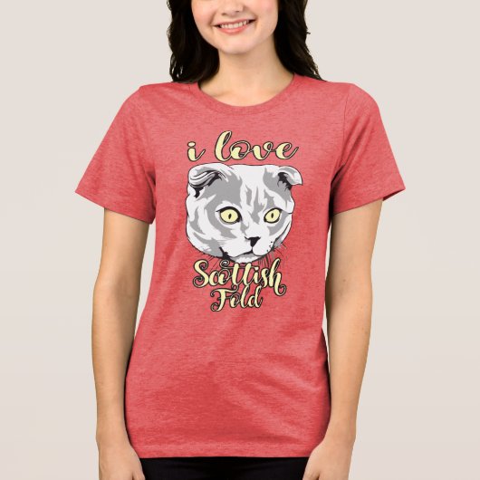I Love Scottish Fold トライブレンドＴシャツ (正面)