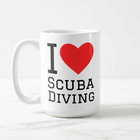 I love scuba diving コーヒーマグカップ (左)
