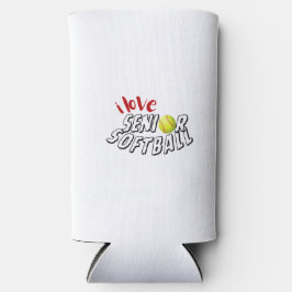 I Love Senior Softball Bottle Cooler スリム缶クーラー