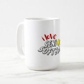 I Love Senior Softball Mug コーヒーマグカップ (正面左)