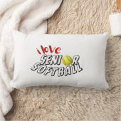 I Love Senior Softball Throw Pillows ランバークッション (ブランケット)