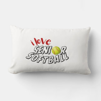 I Love Senior Softball Throw Pillows ランバークッション