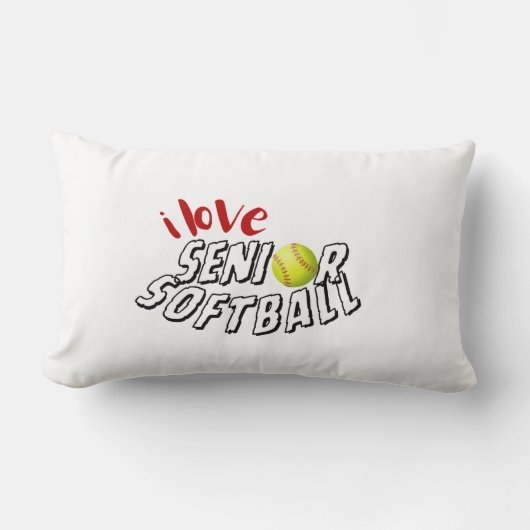 I Love Senior Softball Throw Pillows ランバークッション (正面)