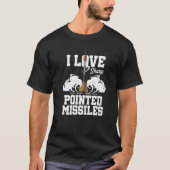I Love Sharp Pointed Missiles Dart Player Darts Da Tシャツ (正面)