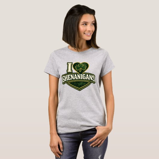 I love Shenanigans - St Patrick's Day Tシャツ (正面フル)
