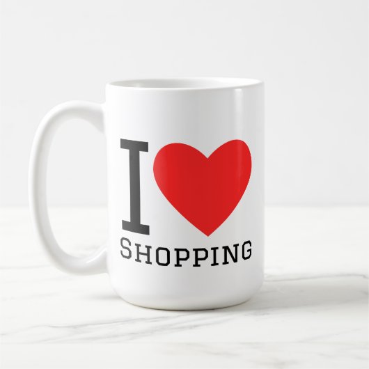 I love shopping コーヒーマグカップ (左)