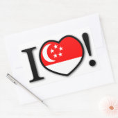 I Love Singaporeステッカー 長方形シール (封筒)