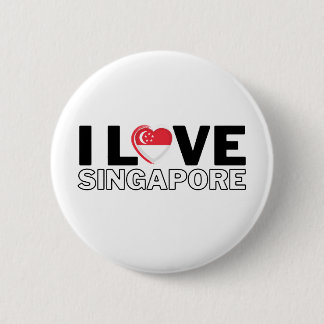 I LOVE SINGAPORE - For real singaporeans ! 缶バッジ